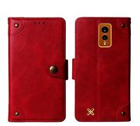 Tnviud Cuir Housse Téléphone Case pour Hammer Energy X 5.5" Coque Étui Cas Couverture Protecteur Cover Portefeuille Antichoc Cover Case (Rouge)
