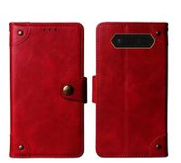 Tnviud Cuir Housse Téléphone Case pour JCB Tradesman 2F 4G 2.4" Coque Étui Cas Couverture Protecteur Cover Portefeuille Antichoc Cover Case (Rouge)