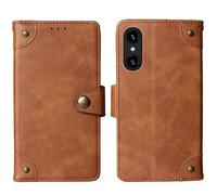 Tnviud Cuir Housse Téléphone Case pour Logicom Comet 6.51" Coque Étui Cas Couverture Protecteur Cover Portefeuille Antichoc Cover Case (Brun)