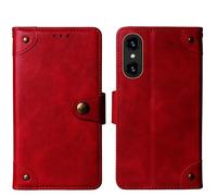 Tnviud Cuir Housse Téléphone Case pour Logicom Comet 6.51" Coque Étui Cas Couverture Protecteur Cover Portefeuille Antichoc Cover Case (Rouge)