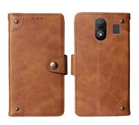 Tnviud Cuir Housse Téléphone Case pour MaxCom Classic MM282 4G 2.8" Coque Étui Cas Couverture Protecteur Cover Portefeuille Antichoc Cover Case (Brun)