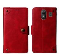 Tnviud Cuir Housse Téléphone Case pour MaxCom Classic MM282 4G 2.8" Coque Étui Cas Couverture Protecteur Cover Portefeuille Antichoc Cover Case (Rouge)