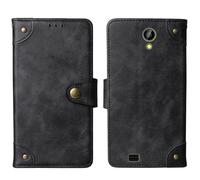 Tnviud Cuir Housse Téléphone Case pour Maxcom Classic MM334 4G 3.2" Coque Étui Cas Couverture Protecteur Cover Portefeuille Antichoc Cover Case (Noir)
