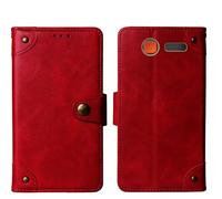 Tnviud Cuir Housse Téléphone Case pour Maxcom Comfort MM426 SE 1.77" Coque Étui Cas Couverture Protecteur Cover Portefeuille Antichoc Cover Case (Rouge)