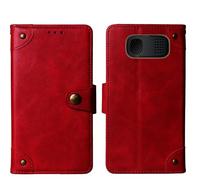 Tnviud Cuir Housse Téléphone Case pour Maxcom Comfort MM461 1.8" Coque Étui Cas Couverture Protecteur Cover Portefeuille Antichoc Cover Case (Rouge)