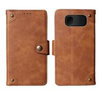 Tnviud Cuir Housse Téléphone Case pour Maxcom Comfort MM461 1.8" Coque Étui Cas Couverture Protecteur Cover Portefeuille Antichoc Cover Case (Brun)