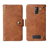 Tnviud Cuir Housse Téléphone Case pour Maxcom Comfort MM730 2.2" Coque Étui Cas Couverture Protecteur Cover Portefeuille Antichoc Cover Case (Brun)