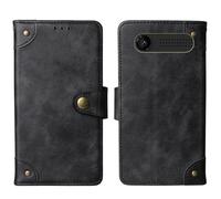 Tnviud Cuir Housse Téléphone Case pour Maxcom MK241 4G KaiOS 2.4" Coque Étui Cas Couverture Protecteur Cover Portefeuille Antichoc Cover Case (Noir)