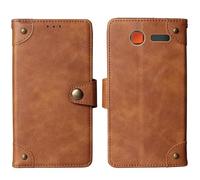 Tnviud Cuir Housse Téléphone Case pour Maxcom MM 462BB 1.8" Coque Étui Cas Couverture Protecteur Cover Portefeuille Antichoc Cover Case (Brun)