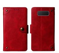 Tnviud Cuir Housse Téléphone Case pour Maxcom MM135L 1.77" Coque Étui Cas Couverture Protecteur Cover Portefeuille Antichoc Cover Case (Rouge)