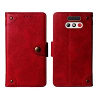 Tnviud Cuir Housse Téléphone Case pour MaxCom MM201 2" Coque Étui Cas Couverture Protecteur Cover Portefeuille Antichoc Cover Case (Rouge)