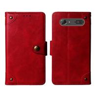 Tnviud Cuir Housse Téléphone Case pour Maxcom MM244 4G 2.8" Coque Étui Cas Couverture Protecteur Cover Portefeuille Antichoc Cover Case (Rouge)