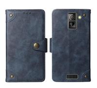 Tnviud Cuir Housse Téléphone Case pour Maxcom MM735 2.4" Coque Étui Cas Couverture Protecteur Cover Portefeuille Antichoc Cover Case (Bleu)