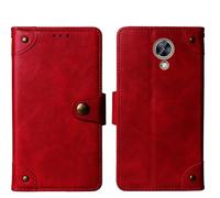 Tnviud Cuir Housse Téléphone Case pour Maxcom MS572 4G 5.71" Coque Étui Cas Couverture Protecteur Cover Portefeuille Antichoc Cover Case (Rouge)
