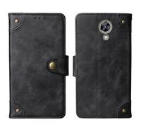 Tnviud Cuir Housse Téléphone Case pour Maxcom MS572 4G 5.71" Coque Étui Cas Couverture Protecteur Cover Portefeuille Antichoc Cover Case (Noir)