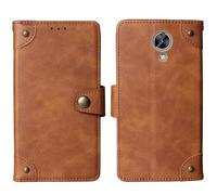 Tnviud Cuir Housse Téléphone Case pour Maxcom MS572 4G 5.71" Coque Étui Cas Couverture Protecteur Cover Portefeuille Antichoc Cover Case (Brun)