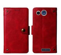 Tnviud Cuir Housse Téléphone Case pour Panasonic KX TU110 1.77" Coque Étui Cas Couverture Protecteur Cover Portefeuille Antichoc Cover Case (Rouge)