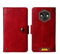 Tnviud Cuir Housse Téléphone Case pour Ulefone RugKing 4 Pro 6.56" Coque Étui Cas Couverture Protecteur Cover Portefeuille Antichoc Cover Case (Rouge)