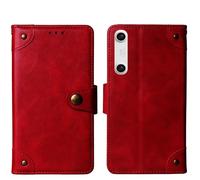 Tnviud Cuir Housse Téléphone Case pour Xreal Beam Pro 6.5" Coque Étui Cas Couverture Protecteur Cover Portefeuille Antichoc Cover Case (Rouge)