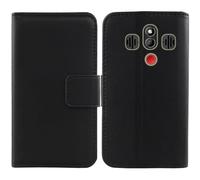 Tnviud Flip Folio Cuir Housse Coque Etui Cas pour MyPhone Halo 4 LTE/Halo 4 Plus LTE 3.5" Premium Cover Case Couverture Protecteur Genuine Leather (Noir)