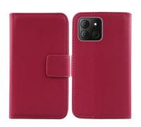 Tnviud Flip Folio Veritable Cuir Housse Coque Etui pour Aligator S6600 Duo 6.6" Premium Cover Case Couverture Protecteur Genuine Leather (Rose)
