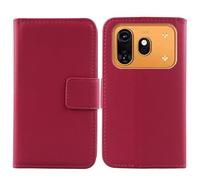 Tnviud Flip Folio Veritable Cuir Housse Coque Etui pour Coolpad Cool 80 6.7" Premium Cover Case Couverture Protecteur Genuine Leather (Rose)