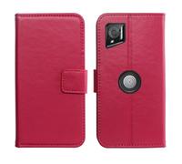 Tnviud Flip Folio Veritable Cuir Housse Coque Etui pour Crosscall Stellar-M6 / M6E 6.1" Premium Cover Case Couverture Protecteur Genuine Leather (Rose)