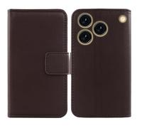 Tnviud Flip Folio Veritable Cuir Housse Coque Etui pour CUBOT A50 6.58" Premium Cover Case Couverture Protecteur Genuine Leather (Marron foncé)