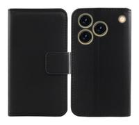 Tnviud Flip Folio Veritable Cuir Housse Coque Etui pour CUBOT A50 6.58" Premium Cover Case Couverture Protecteur Genuine Leather (Noir)