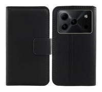 Tnviud Flip Folio Veritable Cuir Housse Coque Etui pour DOOGEE Note 56 Plus 6.56" Premium Cover Case Couverture Protecteur Genuine Leather (Noir)