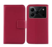 Tnviud Flip Folio Veritable Cuir Housse Coque Etui pour DOOGEE Note 56 Plus 6.56" Premium Cover Case Couverture Protecteur Genuine Leather (Rose)