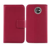 Tnviud Flip Folio Veritable Cuir Housse Coque Etui pour HMD 123 Shield 2.4"/ Nokia 123 Shield 2.4" Premium Cover Case Couverture Protecteur Genuine Leather (Rose)