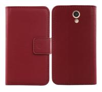 Tnviud Flip Folio Veritable Cuir Housse Coque Etui pour HMD 235 4G 2026 2.8" / Nokia 235 4G 2026 2.8" Premium Cover Case Couverture Protecteur Genuine Leather (Rouge foncé)