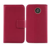 Tnviud Flip Folio Veritable Cuir Housse Coque Etui pour HMD 300 Power 2.4" / Nokia 300 Power 2.4" Premium Cover Case Couverture Protecteur Genuine Leather (Rose)