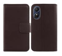 Tnviud Flip Folio Veritable Cuir Housse Coque Etui pour HMD Arc 2 6.52" Premium Cover Case Couverture Protecteur Genuine Leather (Marron foncé)