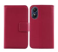 Tnviud Flip Folio Veritable Cuir Housse Coque Etui pour HMD Arc 2 6.52" Premium Cover Case Couverture Protecteur Genuine Leather (Rose)