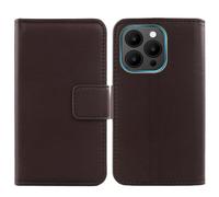 Tnviud Flip Folio Veritable Cuir Housse Coque Etui pour Invens Note 12P 6.56" Premium Cover Case Couverture Protecteur Genuine Leather (Marron foncé)