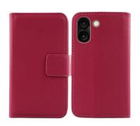 Tnviud Flip Folio Veritable Cuir Housse Coque Etui pour Logicom Orion E1 6.75" Premium Cover Case Couverture Protecteur Genuine Leather (Marron foncé)