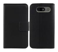 Tnviud Flip Folio Veritable Cuir Housse Coque Etui pour MyPhone 7340 LTE 2.8" Premium Cover Case Couverture Protecteur Genuine Leather (Noir)