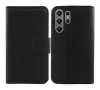 Tnviud Flip Folio Veritable Cuir Housse Coque Etui pour Neow Safe Plus 6.56" Premium Cover Case Couverture Protecteur Genuine Leather (Noir)