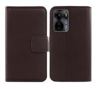 Tnviud Flip Folio Veritable Cuir Housse Coque Etui pour Novey Force G20 6.78" Premium Cover Case Couverture Protecteur Genuine Leather (Marron foncé)