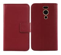 Tnviud Flip Folio Veritable Cuir Housse Coque Etui pour Olympia Joy II 2.4" Premium Cover Case Couverture Protecteur Genuine Leather (Rouge foncé)