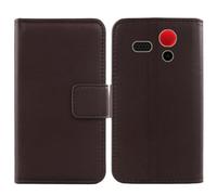 Tnviud Flip Folio Veritable Cuir Housse Coque Etui pour Olympia Star 2.4" Premium Cover Case Couverture Protecteur Genuine Leather (Marron foncé)