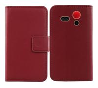 Tnviud Flip Folio Veritable Cuir Housse Coque Etui pour Olympia Star 2.4" Premium Cover Case Couverture Protecteur Genuine Leather (Rouge foncé)
