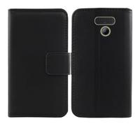Tnviud Flip Folio Veritable Cuir Housse Coque Etui pour Panasonic KX-TF400EXB 2.4" Premium Cover Case Couverture Protecteur Genuine Leather (Noir)