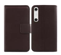 Tnviud Flip Folio Veritable Cuir Housse Coque Etui pour Xreal Beam Pro 6.5" Premium Cover Case Couverture Protecteur Genuine Leather (Marron foncé)