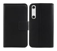 Tnviud Flip Folio Veritable Cuir Housse Coque Etui pour Xreal Beam Pro 6.5" Premium Cover Case Couverture Protecteur Genuine Leather (Noir)
