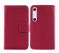 Tnviud Flip Folio Veritable Cuir Housse Coque Etui pour Xreal Beam Pro 6.5" Premium Cover Case Couverture Protecteur Genuine Leather (Rose)