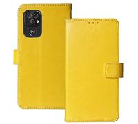 Tnviud Flip Premium Business Cuir Housse Coque Étui pour Doro 8210/8200 6.1" TPU Silicone Cas Téléphone Couverture Protecteur Portefeuille Cover Case Support Book Stand (Jaune)