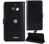 Tnviud Flip Premium Retro Business Cuir Housse Coque Étui pour Crosscall Core X5 5.45" Cas Magnétique Téléphone Couverture Protecteur Portefeuille Cover Case Support Book Stand (Noir)